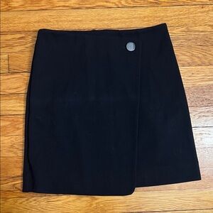 LOFT Black Skirt with Button Detail
